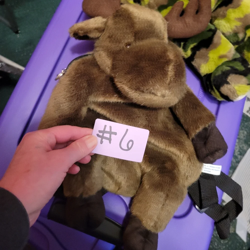 Vintage plush Childs moose backpack